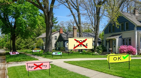 Illustration of allowed yard signs