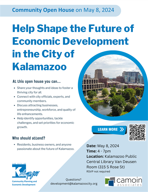 Flyer with details for Economic Development Open House in May 2024