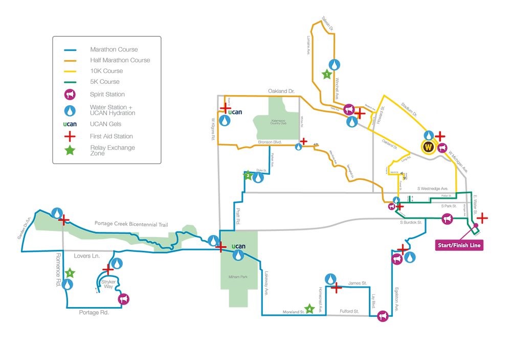 2024 Zeigler Kalamazoo Marathon Map