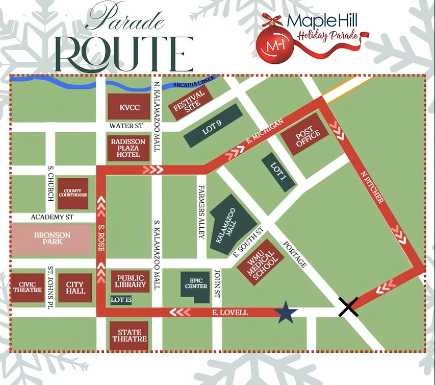 2025 Holiday Parade Route Map