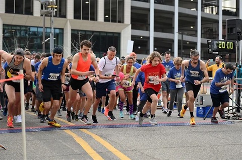 A photo of runners at the starting line of the Zeigler Marathon