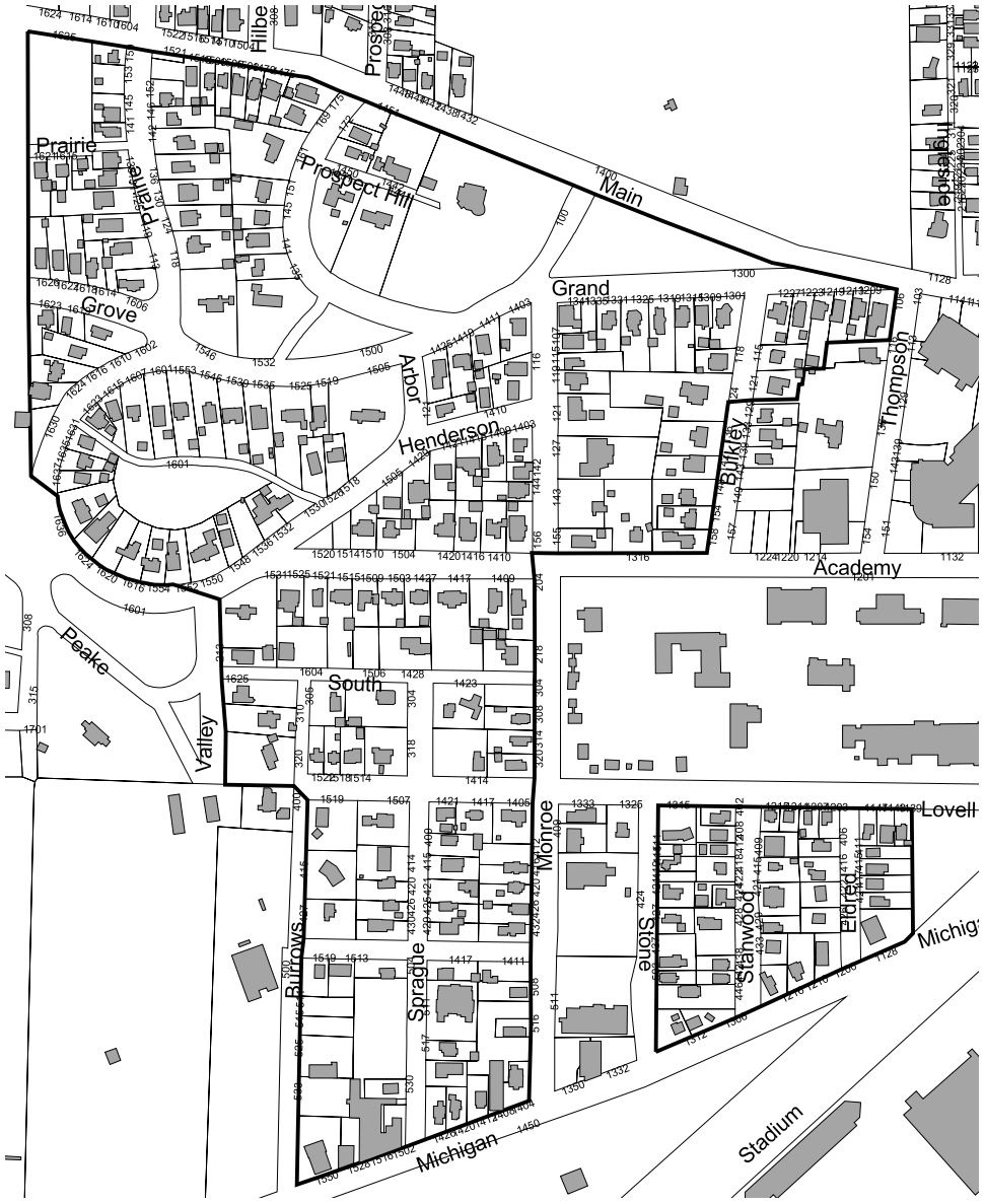 West Main Hill Historic District Map