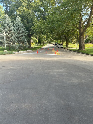 A photo of an interim intersection design in the Winchell Neighborhood