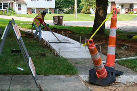 Sidewalk repair in the Arcadia neighborhood